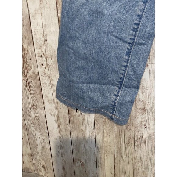 Ann Taylor Loft Distressed Relaxed Skinny Rhinestone Blue Jeans Size 29 or 8 - Picture 3 of 10
